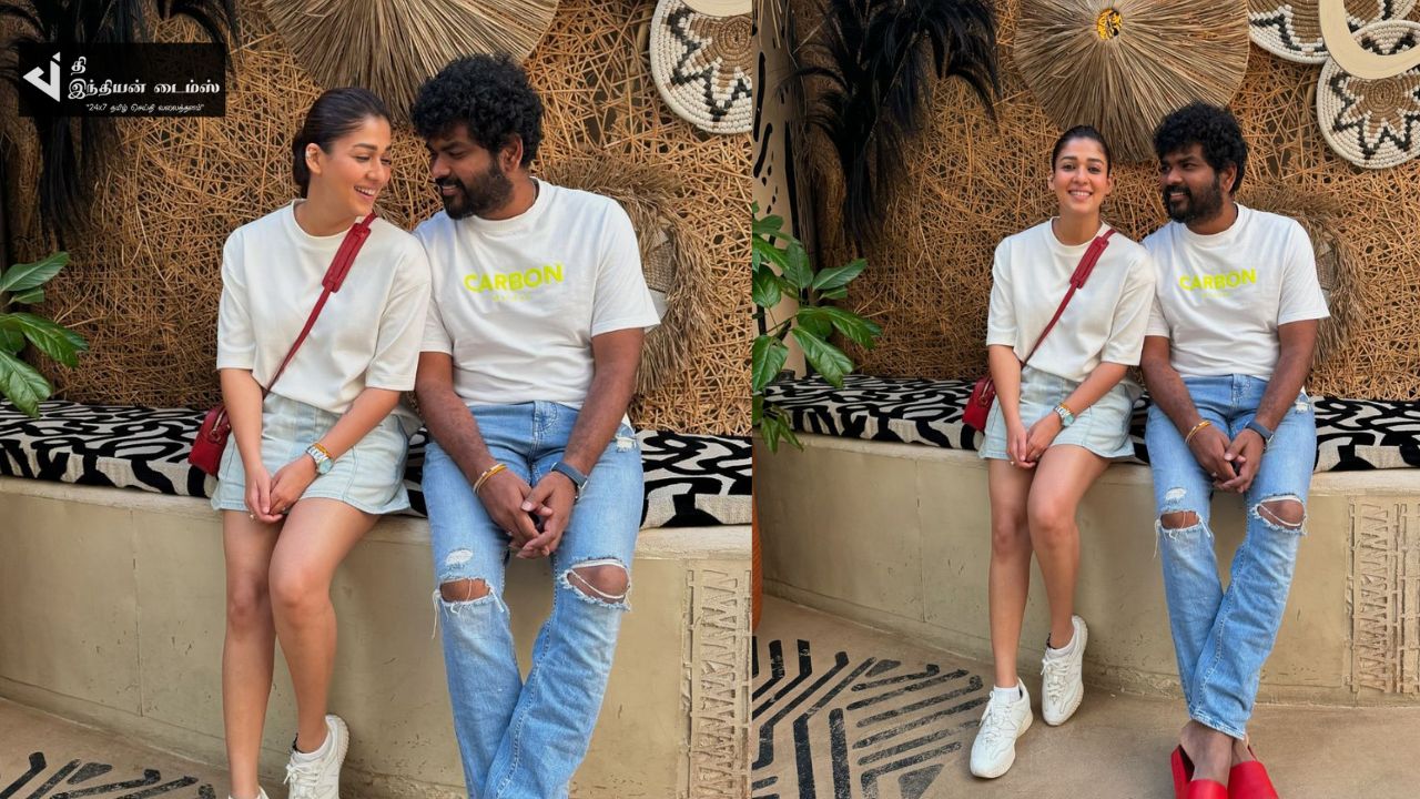 வெளிநாட்டில் கணவர் விக்கி உடன் சாலையில் நடந்து சென்ற நயன்தாரா