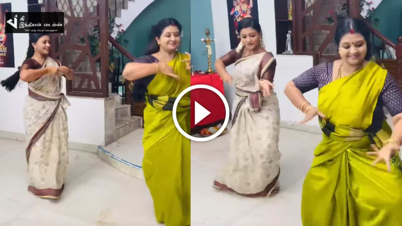 விஜயா உடன் பரதநாட்டியத்தில் போட்டிபோட்ட மீனா… வைரலாகும் வீடியோ