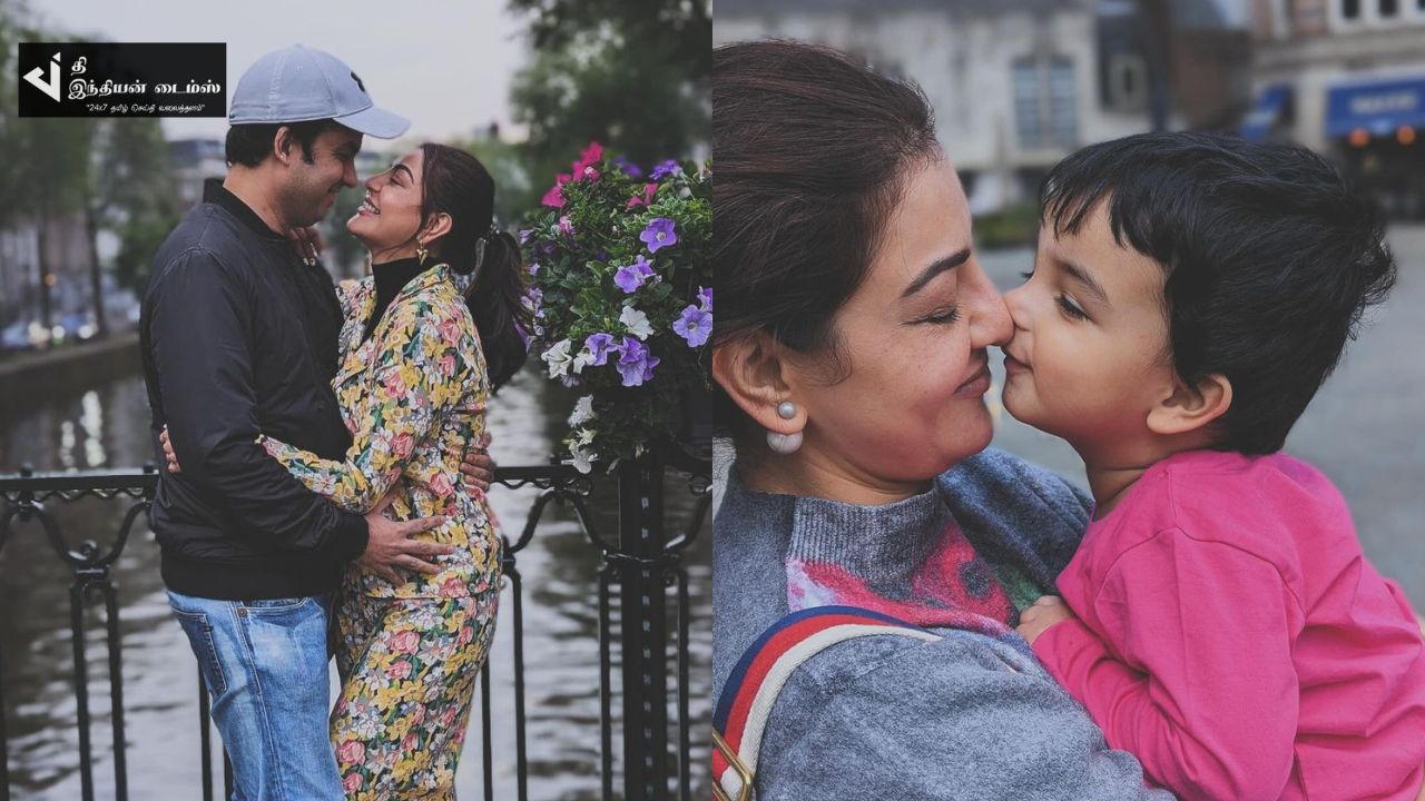 குடும்பத்துடன் சுற்றுலா சென்ற நடிகை காஜல் அகர்வால்