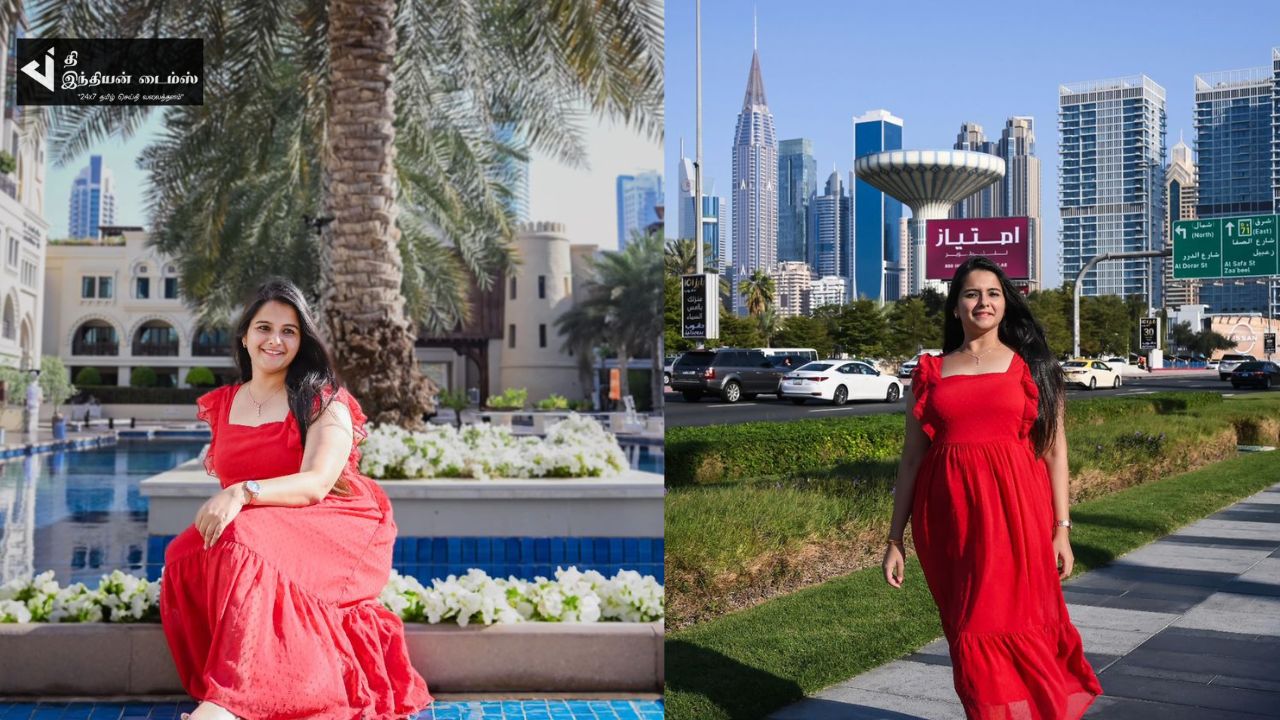 துபாயில் எதிர்நீச்சல் சீரியல் நந்தினி விடுமுறை கொண்டாட்டம்