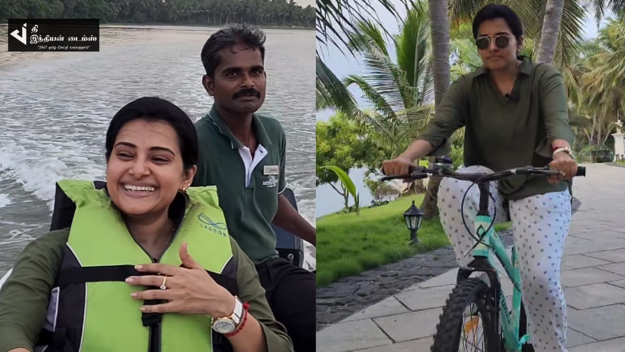 பாண்டிச்சேரியில் WEEKEND-ஐ கொண்டாடி வரும் SUNTV சீரியல் நாயகி ஸ்ருதி ராஜ்