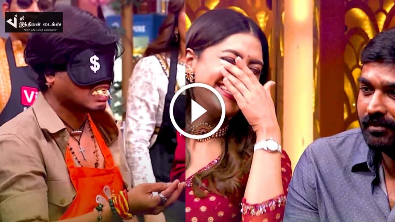 மகாராஜா படத்தின் கதாநாயகியை விழுந்து சிரிக்க வைத்த புகழ்.. cook with comali promo