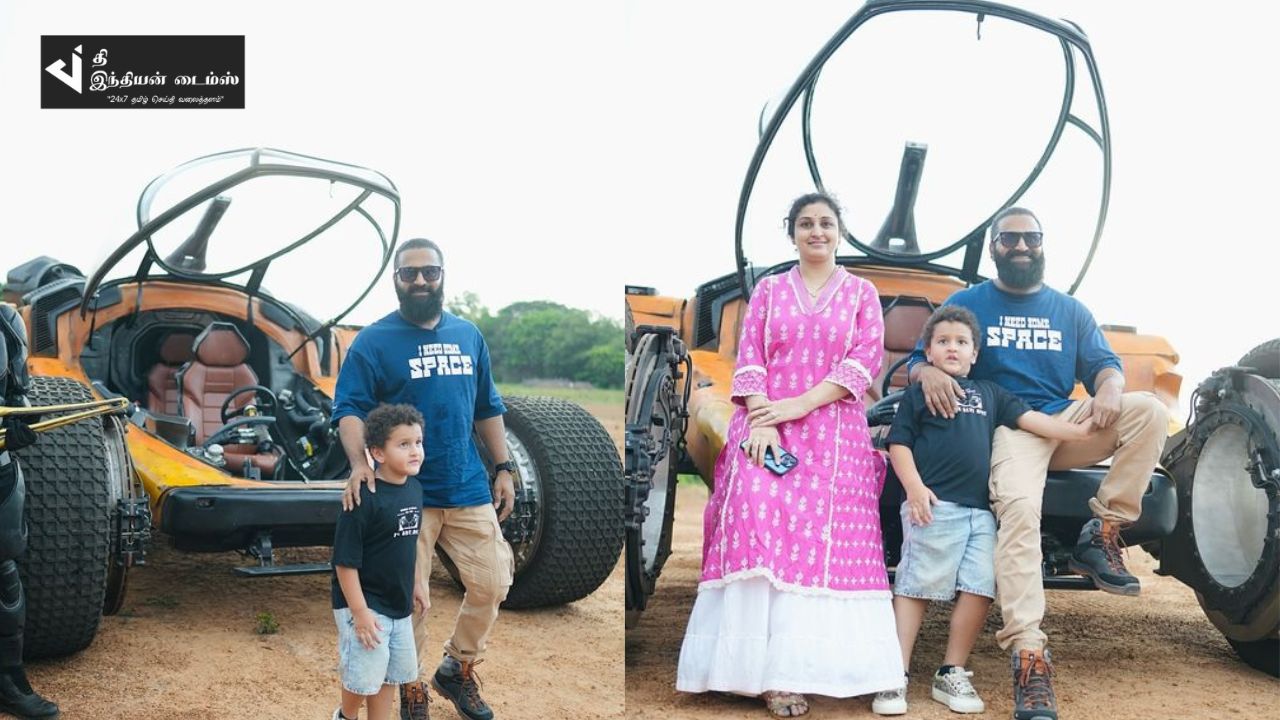 மகனுடன் கல்கி புஜ்ஜியை சுற்றிப்பார்த்து காந்தாரா நாயகன் ரிஷப் ஷெட்டி