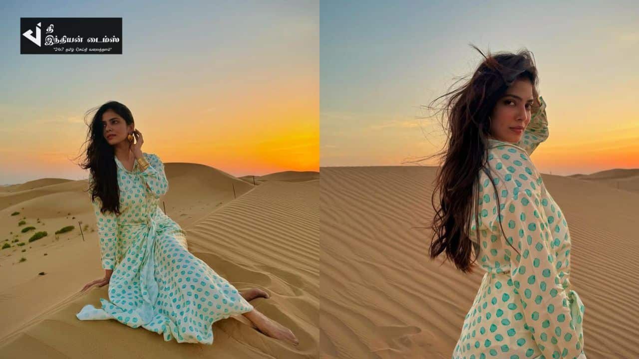 பாலைவனத்தில் போட்டோஷூட்டில் கலக்கிய நடிகை மாளவிகா மோகனன்