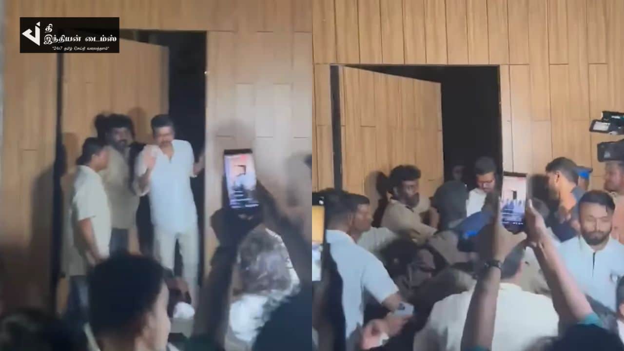 வீட்டு வாசலில் காத்திருந்த ரசிகர்களுக்காக வெளியே வந்த நடிகர் விஜய்