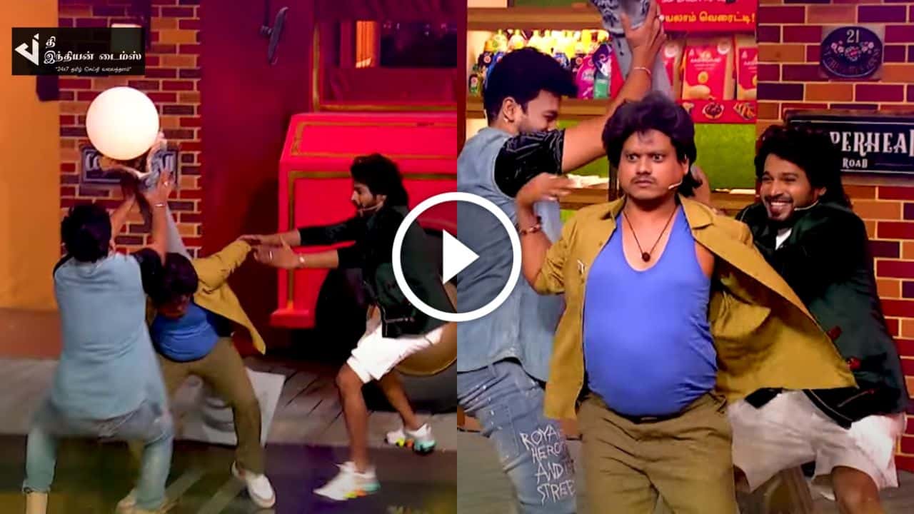 ஏய் புடிடா புடிடா.. பாட்ஷா போல செய்த புகழுக்கு விழுந்த செம்ம அடி.. cook with comali promo