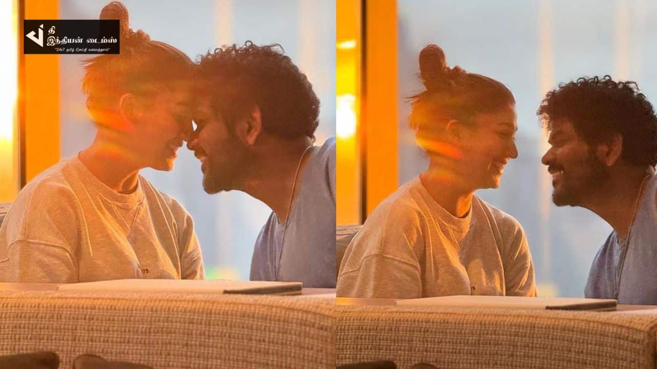 கணவர் விக்கி உடன் பயங்கர ரொமென்ஸில் நடிகை நயன்தாரா