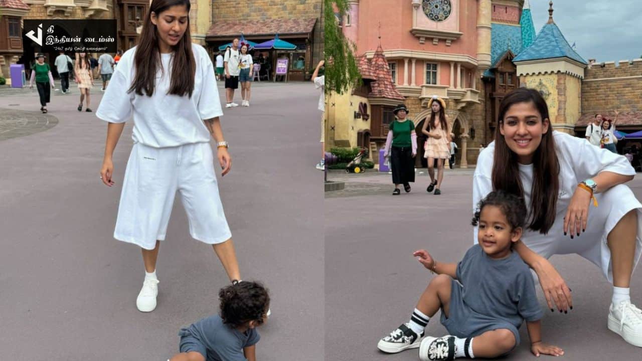 DISNEY LAND-ல் மகன்களை கொஞ்சி விளையாடும் நடிகை நயன்தாரா