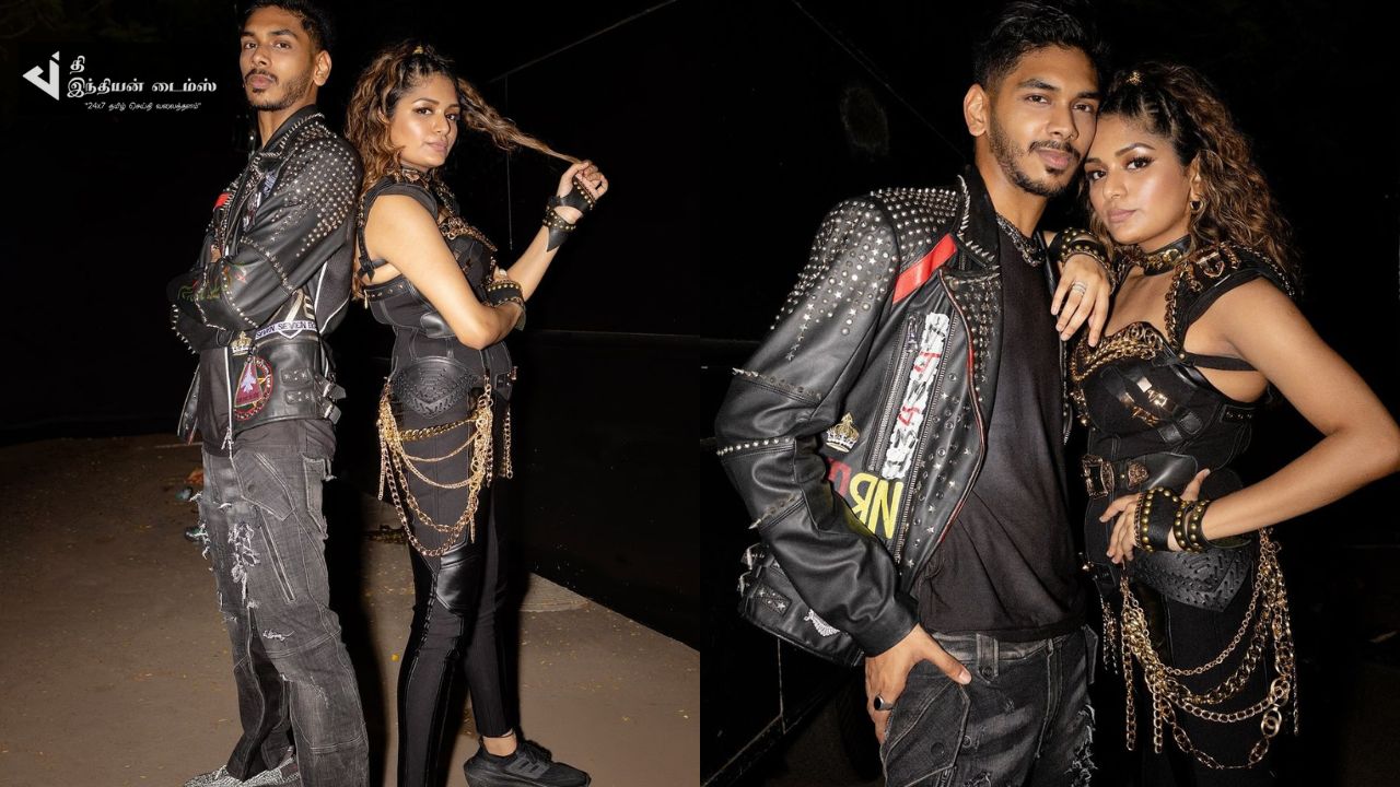 மிரட்டலாக தம்பியுடன் போஸ் கொடுக்கும் நடிகை அதிதி சங்கர்