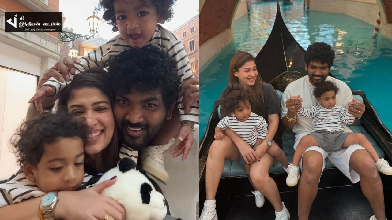 திருமண நாளை விக்கி மற்றும் குழந்தைகளுடன் வெளிநாட்டில் நடிகை நயன்தாரா கொண்டாட்டம்