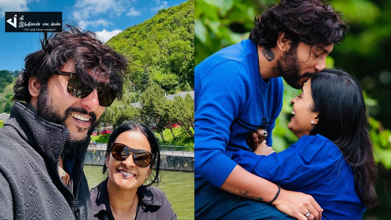 மனைவி மகன்களுடன் நடிகர் ஆர்ஜே பாலாஜி