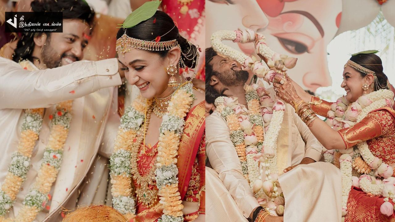 நேற்று கோலாகலமாக நடைபெற்ற நடிகர் அர்ஜுன் மகள் ஐஸ்வர்யா திருமணம்