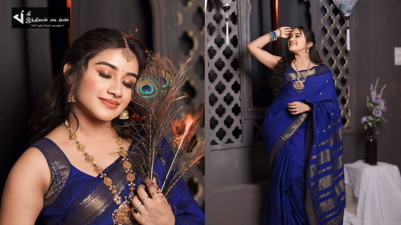 சேலையில் சிலை போல ஜொலிக்கும் CWC ரவீனா தாஹாவின் அழகிய புகைப்படங்கள்