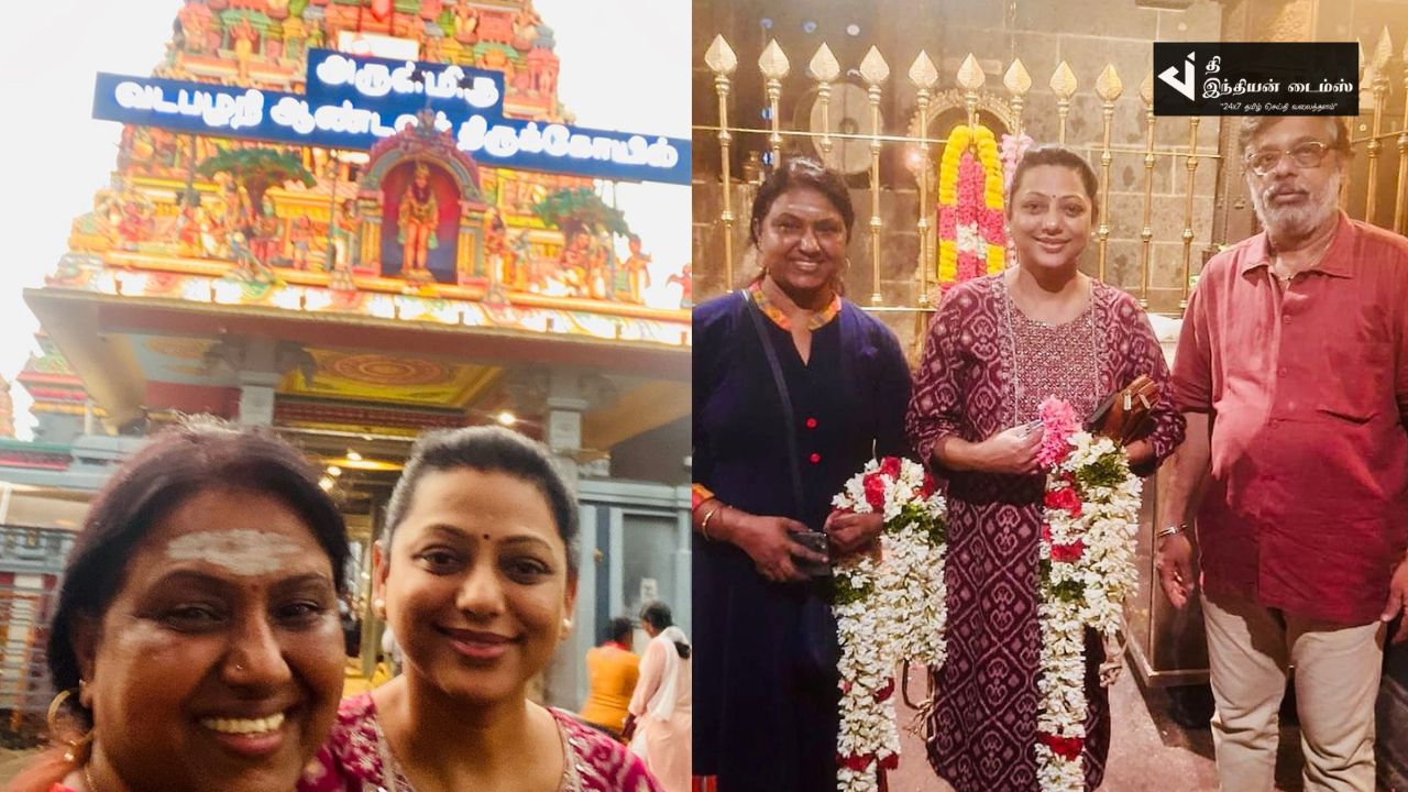 பாக்கியலட்சுமி சீரியல் நாயகி சுசித்ரா வடபழனி முருகன் கோவிலில் சுவாமி தரிசனம்