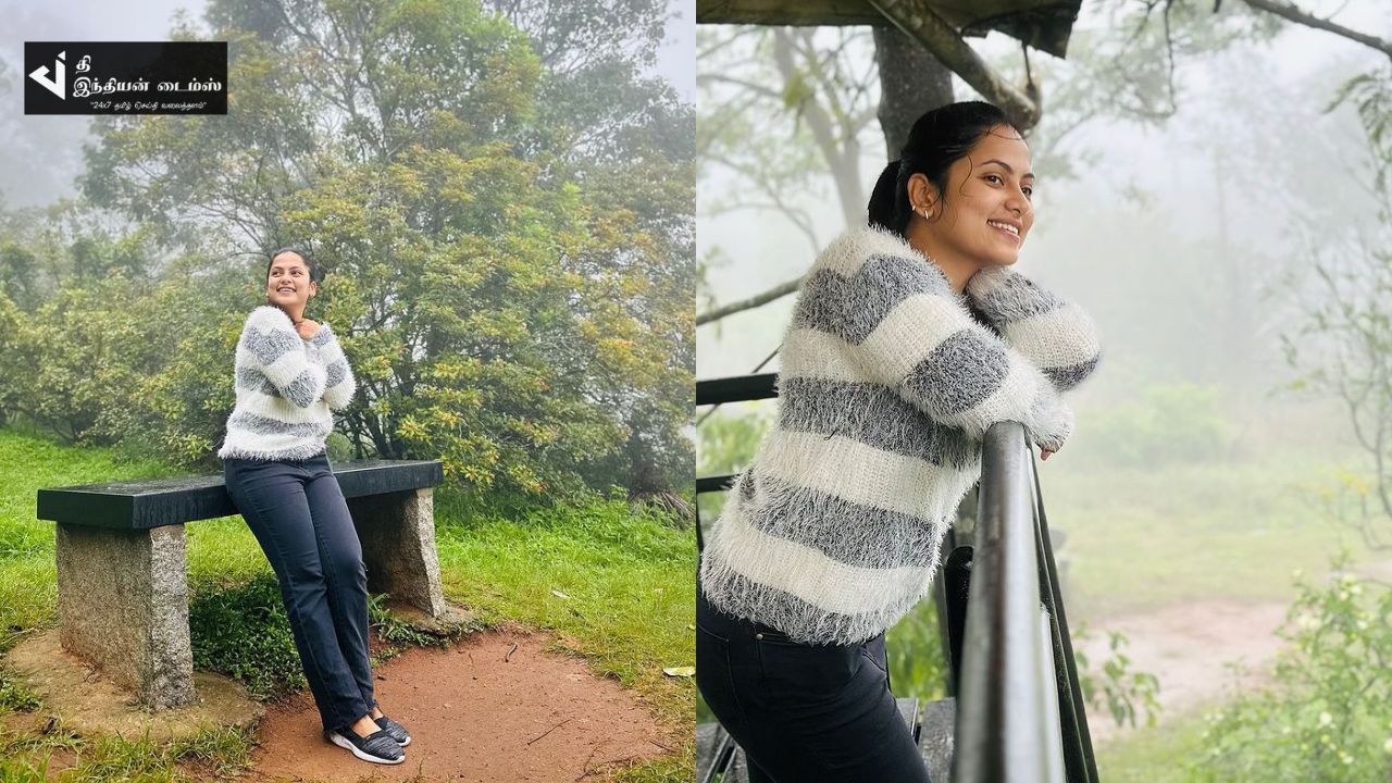 நந்தி மலையில் குளு குளுவென விடுமுறையை கொண்டாடிய எதிர்நீச்சல் ஜனனி