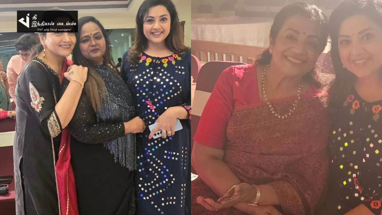 தோழிகளுடன் திருமண நிகழ்ச்சியில் ஒன்றுகூடிய நடிகை மீனா