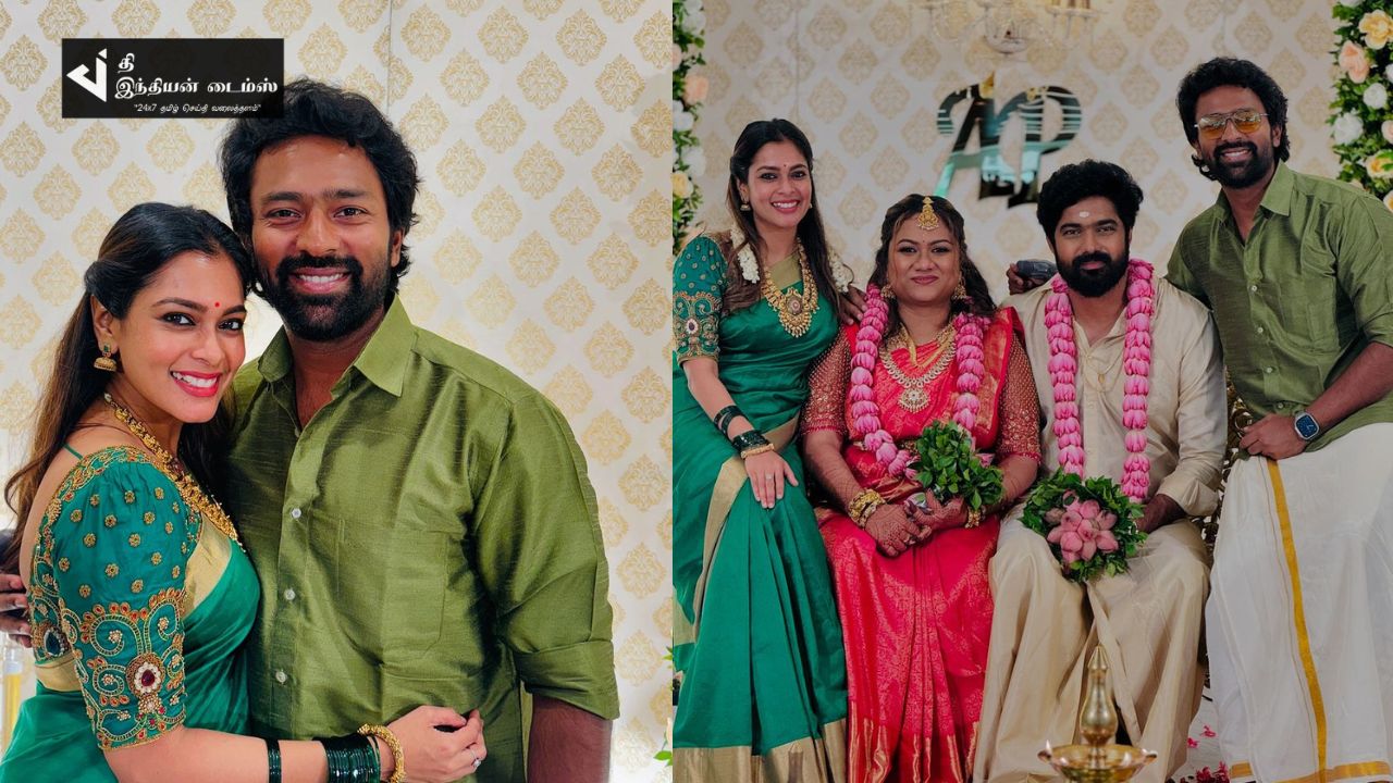 மனைவி KiKi உடன் திருமண நிகழ்ச்சியில் கலந்துகொண்ட சாந்தனு பாக்கியராஜ்