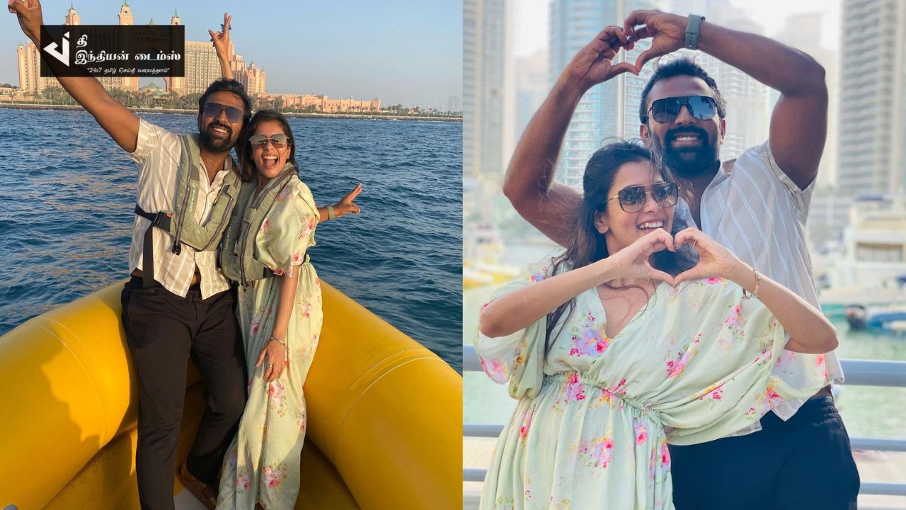 துபாயில் மனைவியுடன் விடுமுறையை கொண்டாடிய நடிகர் சாந்தனு பாக்யராஜ்