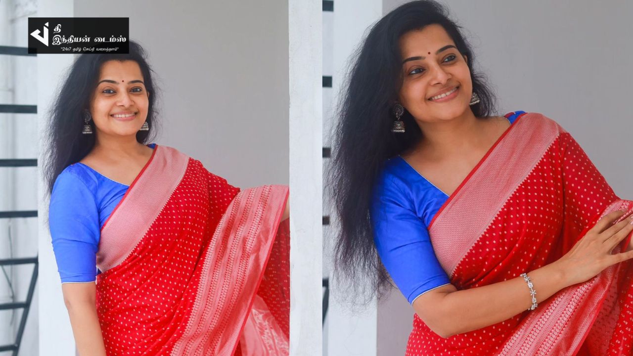 சேலையில் தேவதை போல கலக்கும் தென்றல் நாயகி ஸ்ருதி ராஜ்