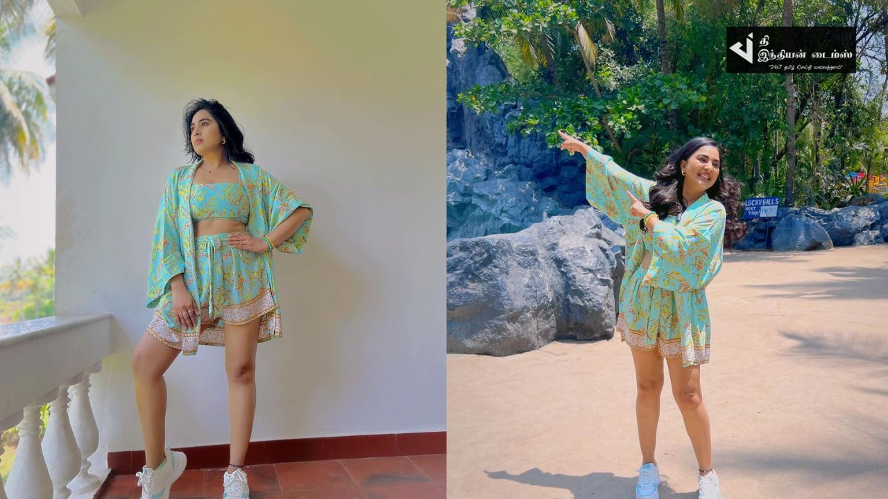 தீம் பார்க்கில் விடுமுறையை கொண்டாடிய குக் வித் கோமாளி ஸ்ருஷ்டி