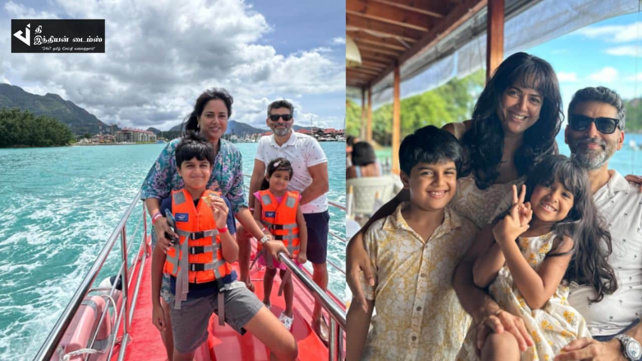 கோவாவில் வாரணம் ஆயிரம் பட நாயகி சமீரா ரெட்டி குடும்பத்துடன் விடுமுறை