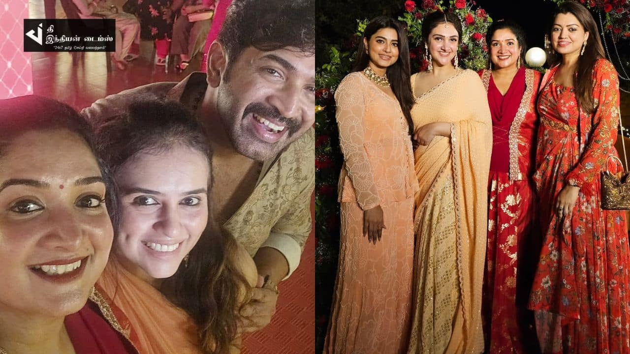 அக்கா வீட்டு பார்ட்டியில் கலந்துகொண்ட நடிகர் அருண் விஜய் மற்றும் நடிகை சினேகா