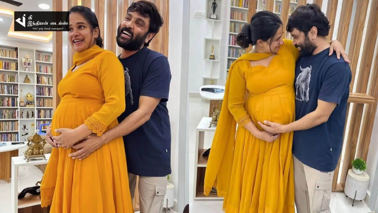 நிறைமாத நிலவே வா வா.. மனைவி கன்னிகா உடன் சினேகன் அழகிய புகைப்படங்கள்