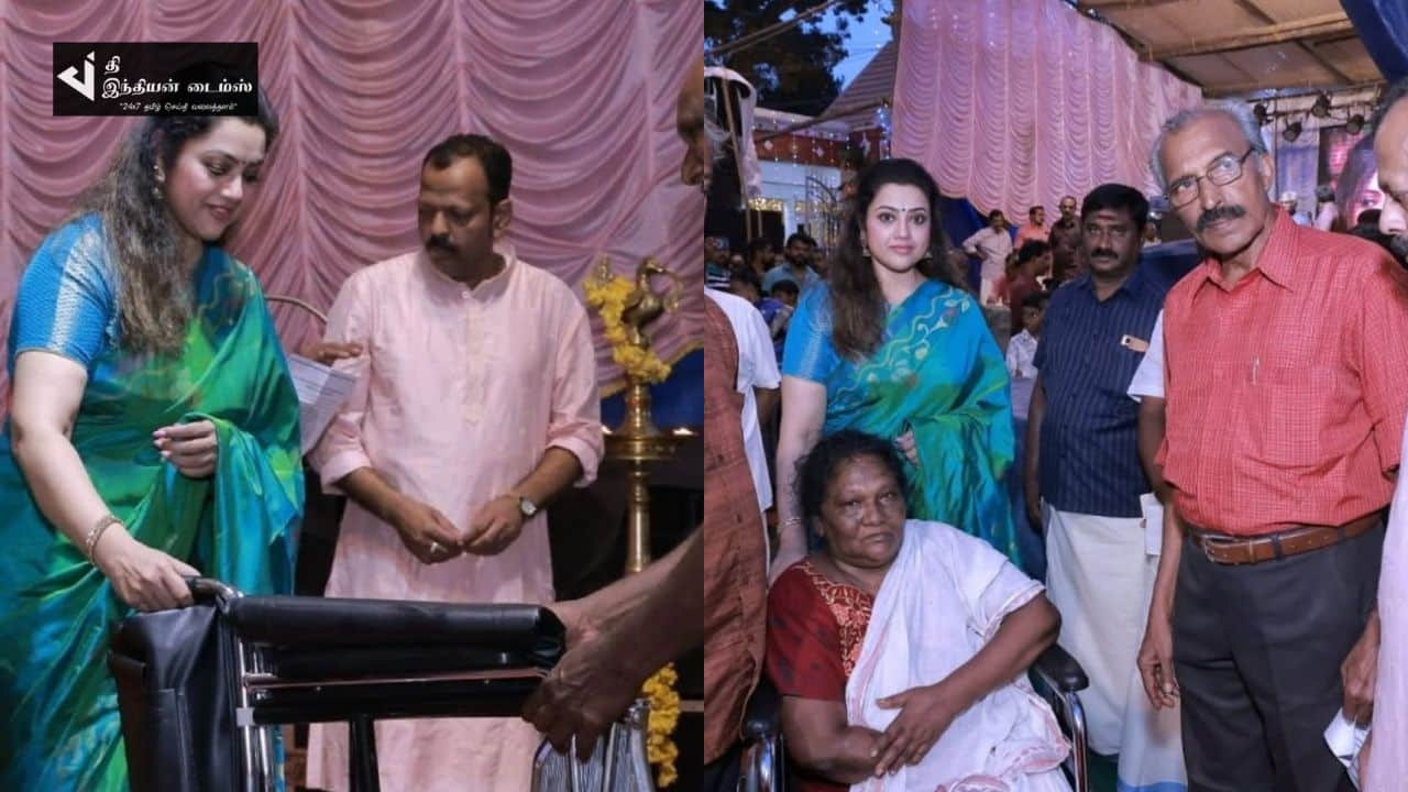 தொண்டு நிறுவனத்தில் இயலாதவர்களுக்கு உதவி செய்த நடிகை மீனா