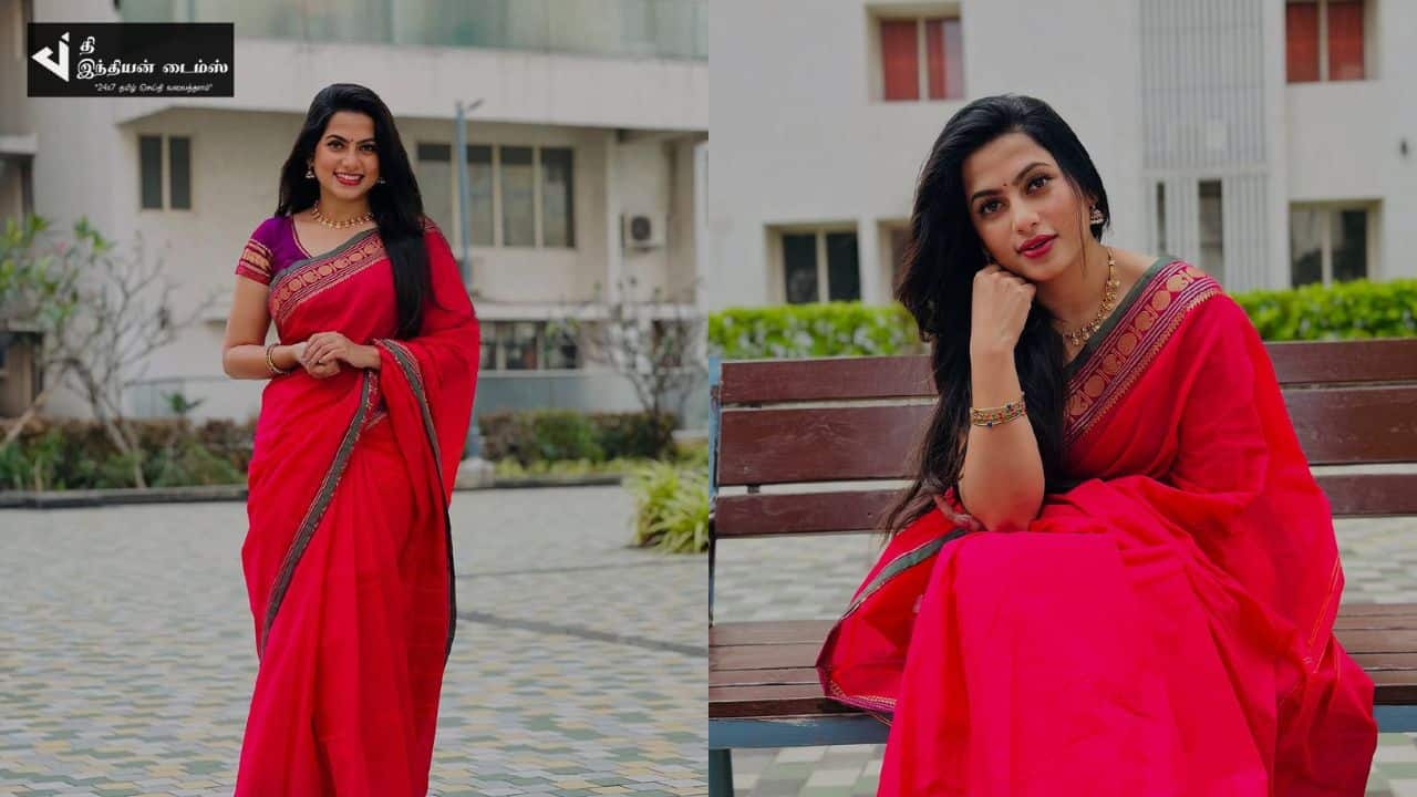 சேலையில் சிலை போல ஜொலிக்கும் எதிர்நீச்சல் சீரியல் ஜனனியின் அழகிய புகைப்படங்கள்