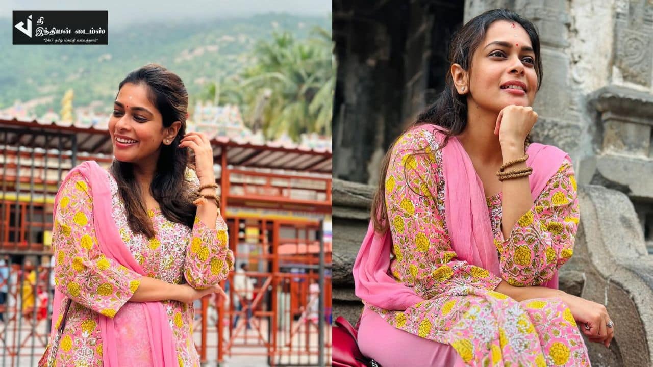 திருவண்ணாமலை கோவில் வந்த நடிகர் பாக்யராஜ் மருமகள் கிகி