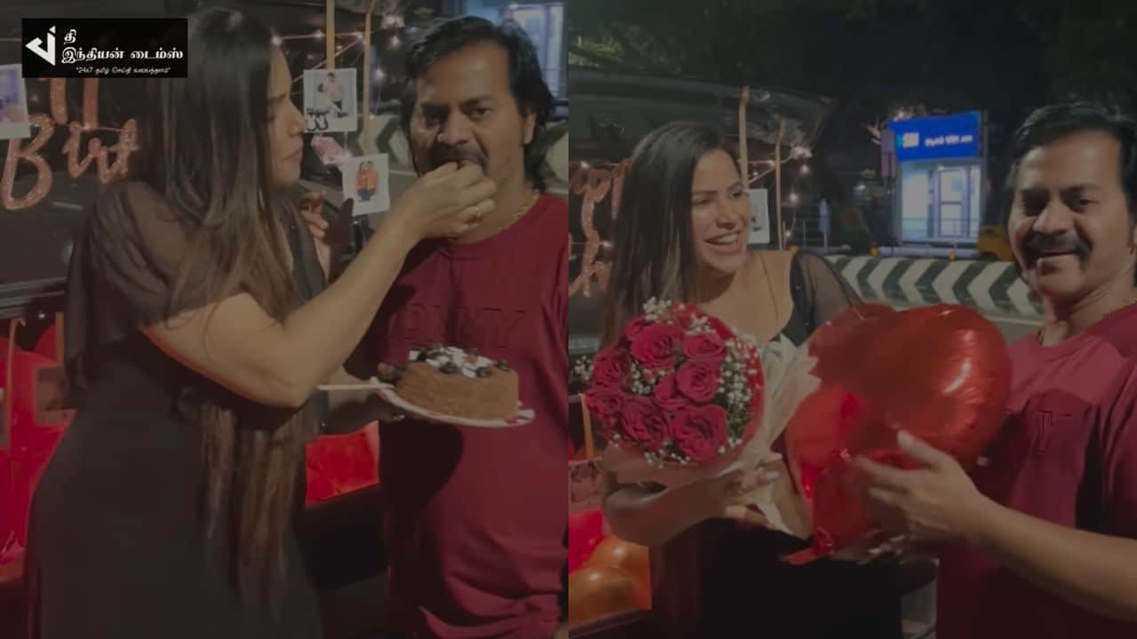 நடிகர் ரெடின் கிங்ஸ்லி பிறந்தநாளுக்கு சர்ப்ரைஸ் கொடுத்த மனைவி சங்கீதா