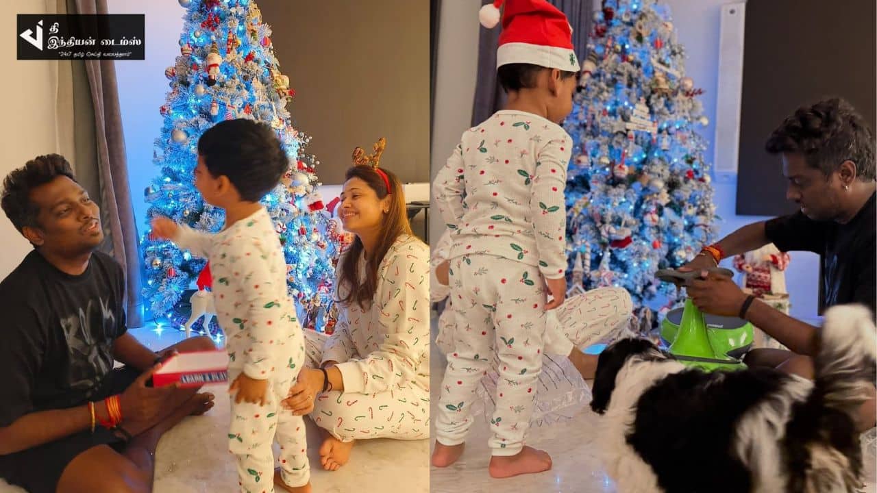 இயக்குனர் அட்லீ குடும்பத்துடன் கிறிஸ்துமஸ் கொண்டாட்டம்