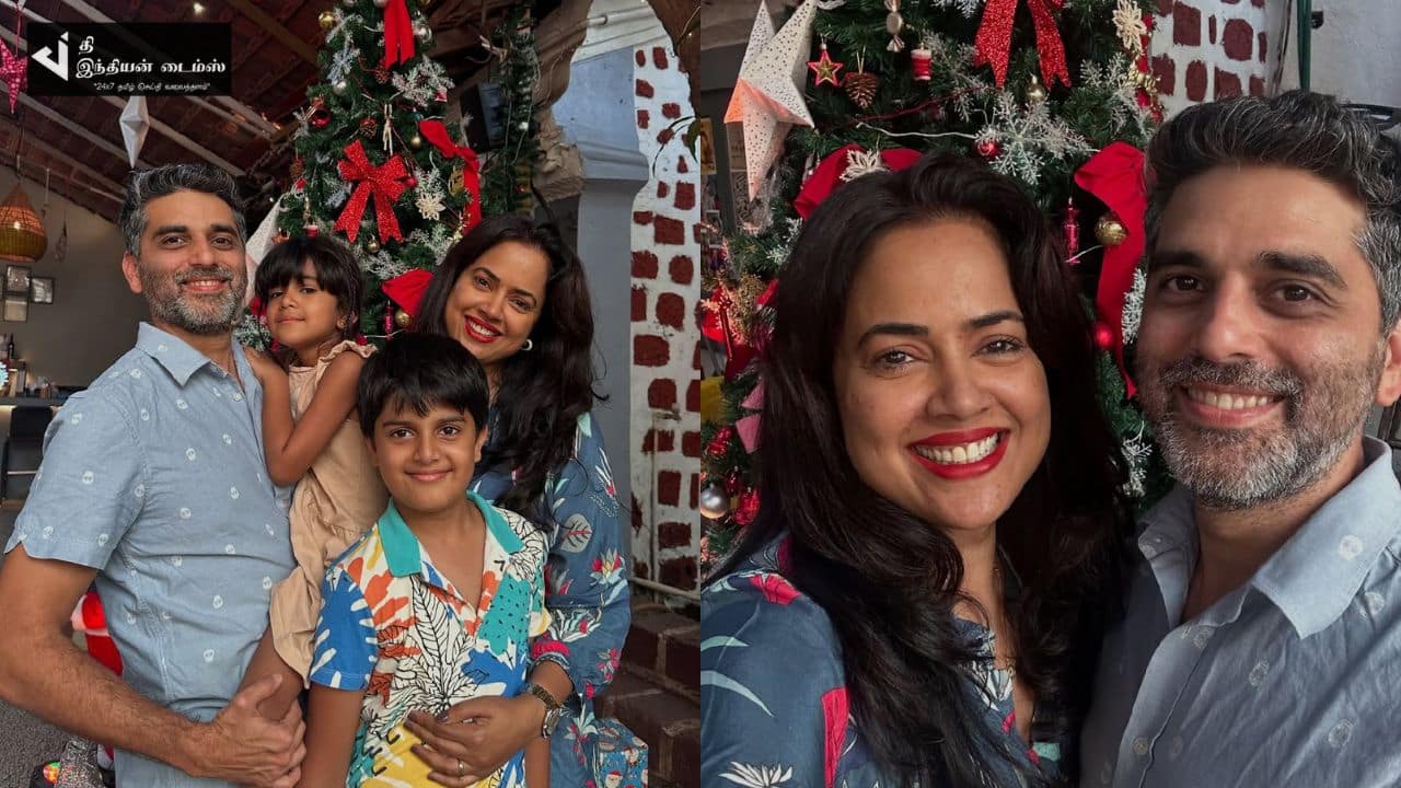 வாரணம் ஆயிரம் பட நடிகை சமீரா ரெட்டி குடும்பத்துடன் கிறிஸ்துமஸ் கொண்டாட்டம்