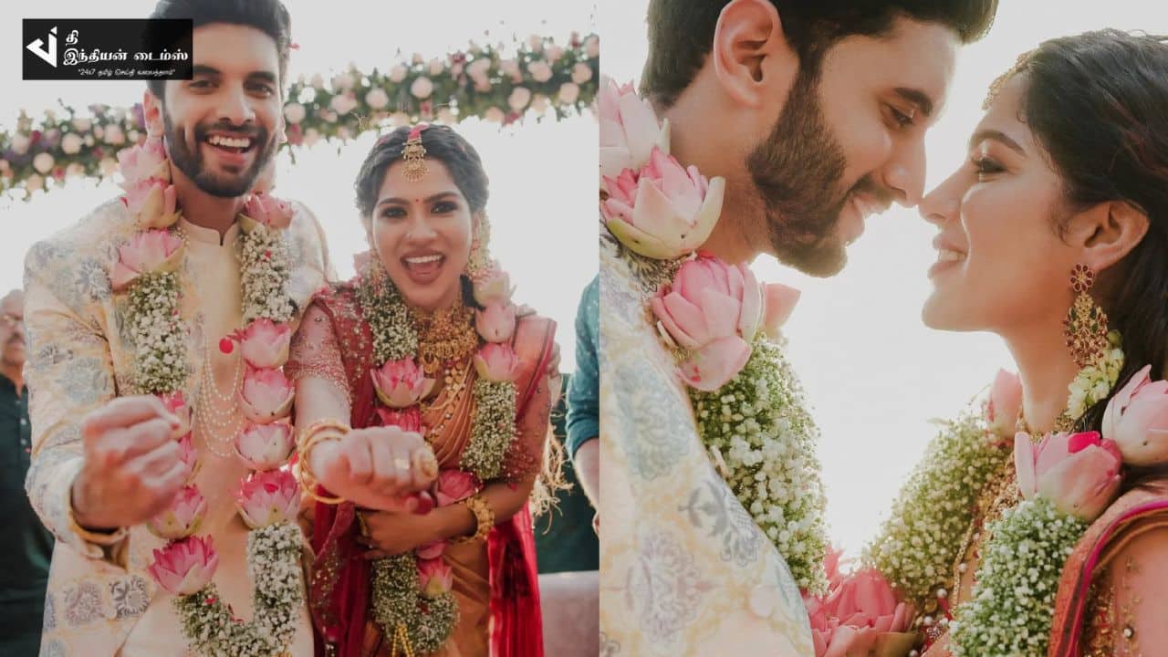 கோலாகலமாக நடைபெற்ற லப்பர் பந்து பட நாயகி ஸ்வாசிகா திருமணம்