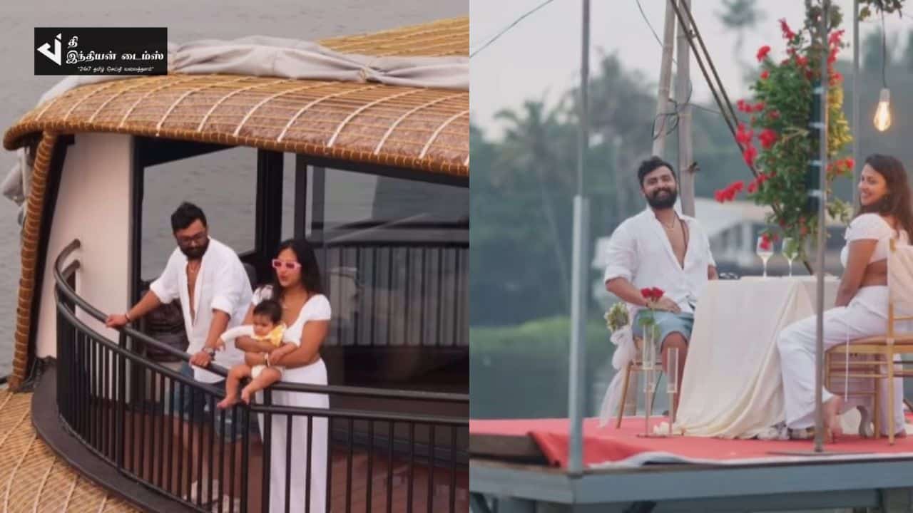 குடும்பத்துடன் கப்பலில் திருமண நாளை கொண்டாடிய நடிகை அமலாபால்