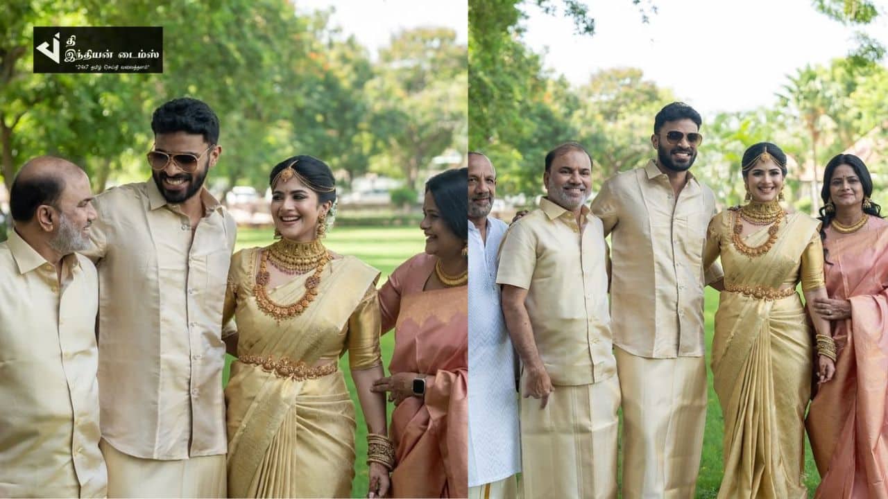 குடும்பத்துடன் நடிகை மேகா ஆகாஷ் புகைப்படம்