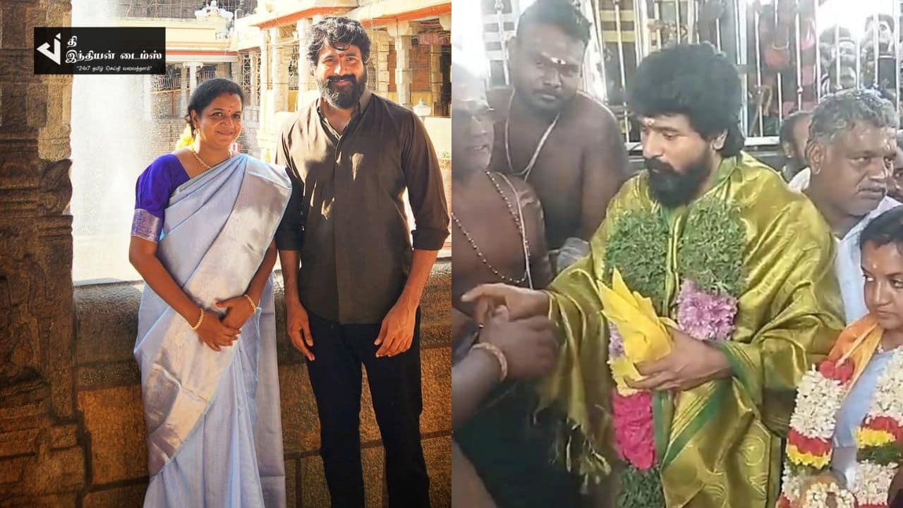 நடிகர் சிவகார்த்திகேயன் மனைவி ஆர்த்தி உடன் மதுரை அழகர் கோவிலில் சுவாமி தரிசனம்