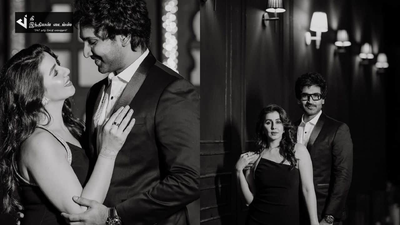 மனைவி நிக்கி கல்ராணி உடன் ஜோடியாக புகைப்படம் எடுத்த நடிகர் ஆதி