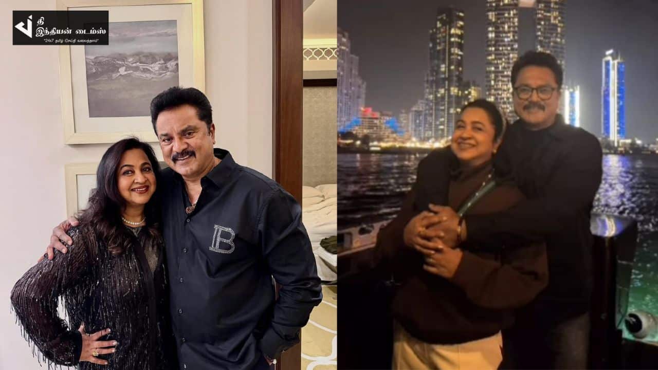துபாயில் கணவர் சரத் மற்றும் மகன் உடன் புத்தாண்டை வரவேற்ற நடிகை ராதிகா
