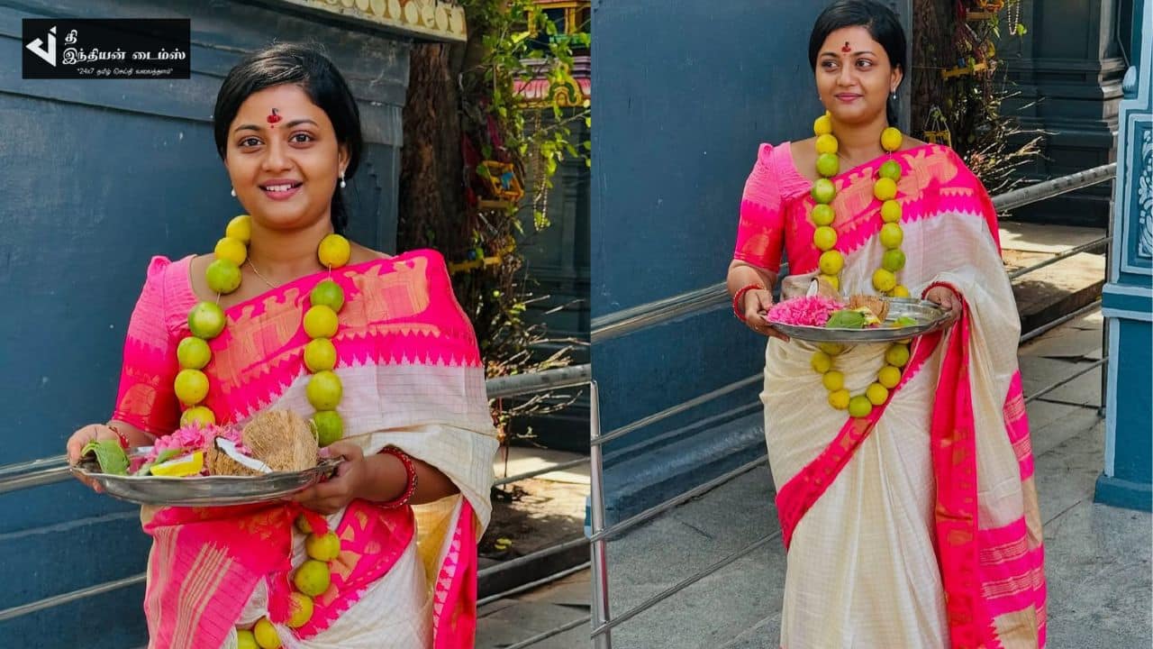 கோவிலில் சுவாமி தரிசனம் செய்த சிறகடிக்க ஆசை மீனா