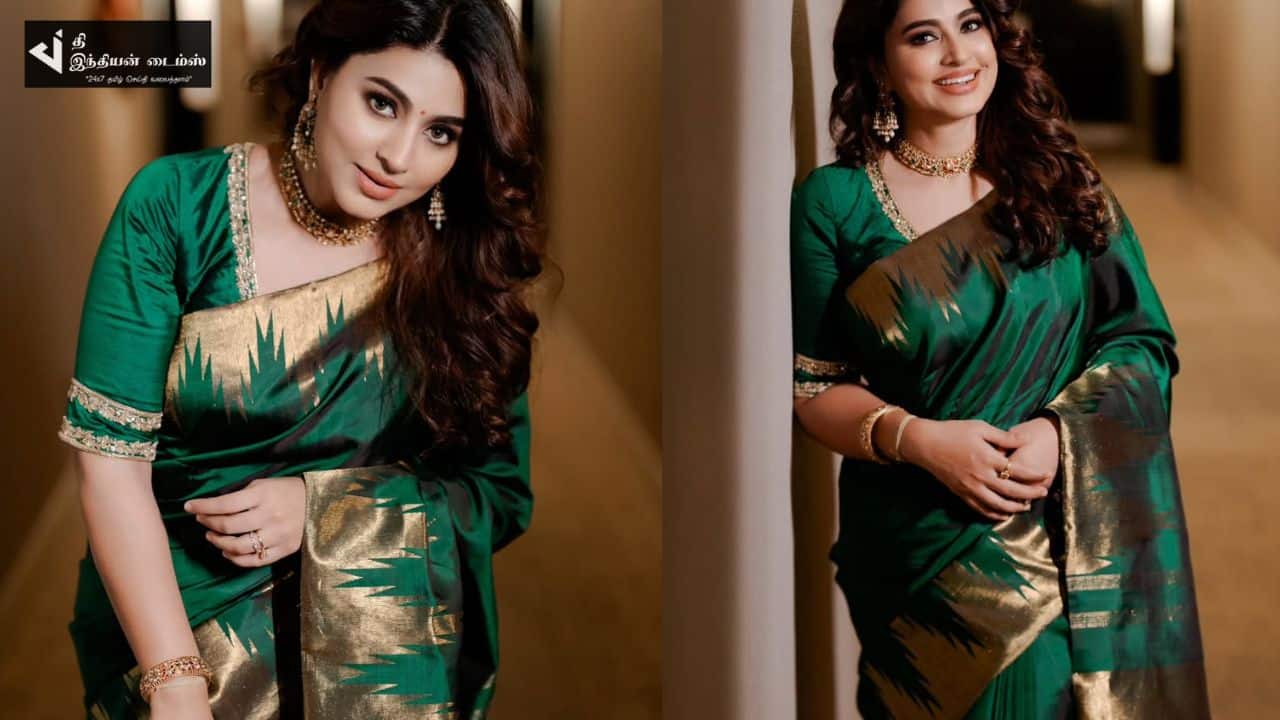 பட்டுபுடவையில் அழகில் ஹீரோயின்களுக்கே சவால் விடும் நடிகை சினேகா