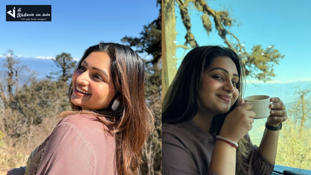 பூடானில் விடுமுறையை கொண்டாடும் தமிழும் சரஸ்வதியும் சீரியல் நாயகி நக்ஷத்ரா