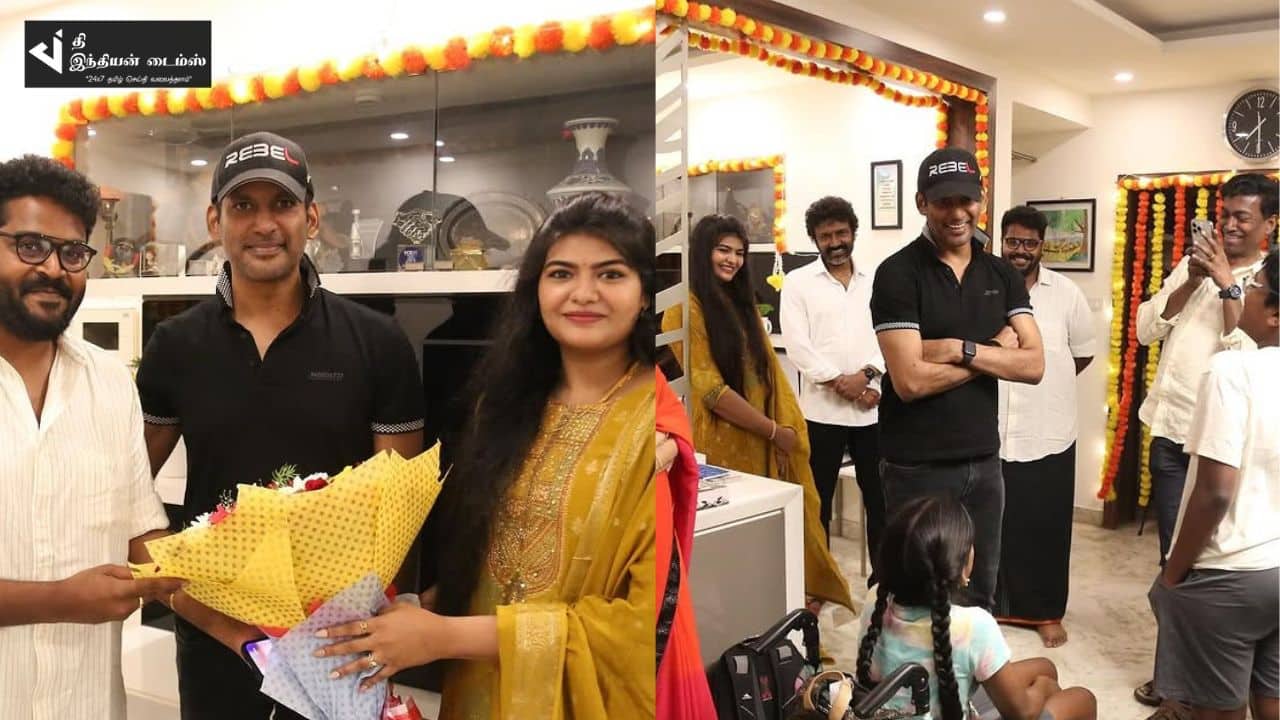 திருமணமான இயக்குனர் அஜய் ஞானமுத்தை நேரில் சந்தித்து வாழ்த்திய நடிகர் விஷால்