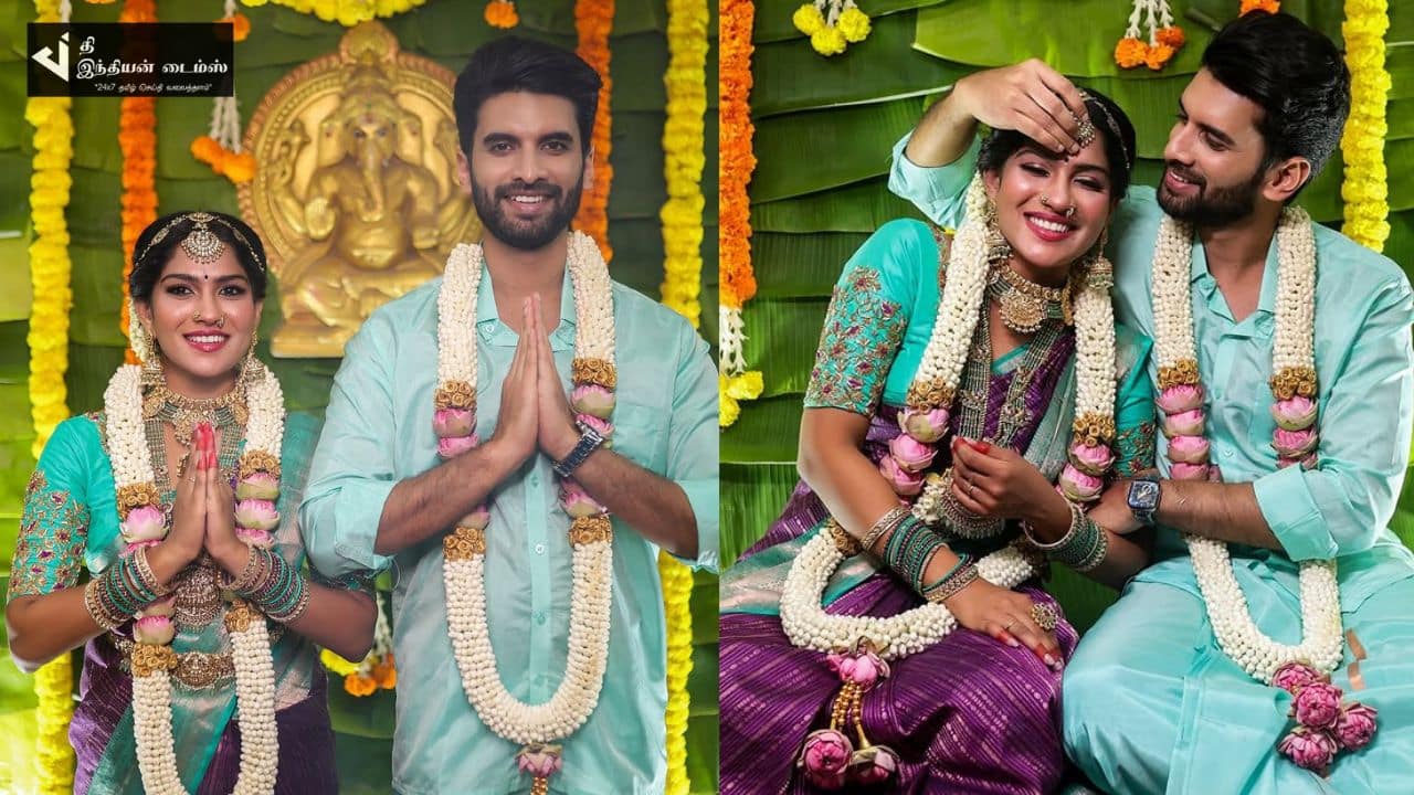 கோலாகலமாக நடைபெற்ற லப்பர் பந்து பட நாயகி ஸ்வாசிகாவின் அழகிய திருமண புகைப்படங்கள்