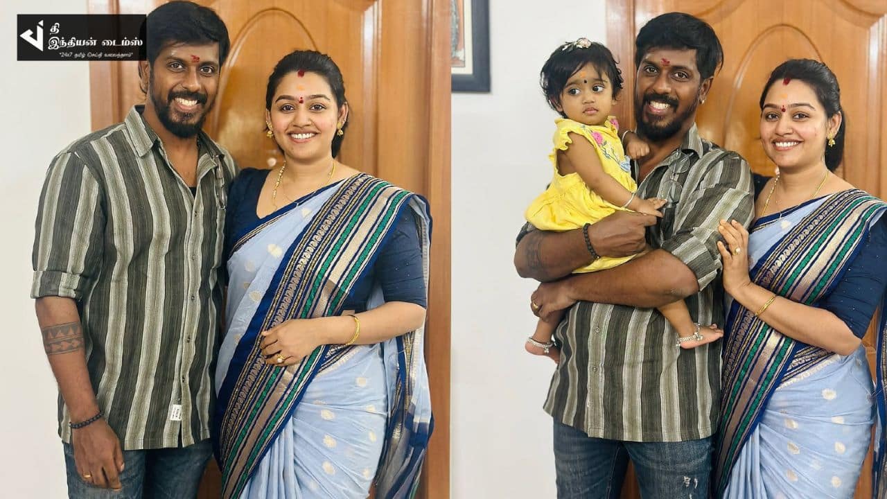 மகள் மற்றும் கணவருடன் சீரியல் நடிகை காயத்ரி யுவராஜ்
