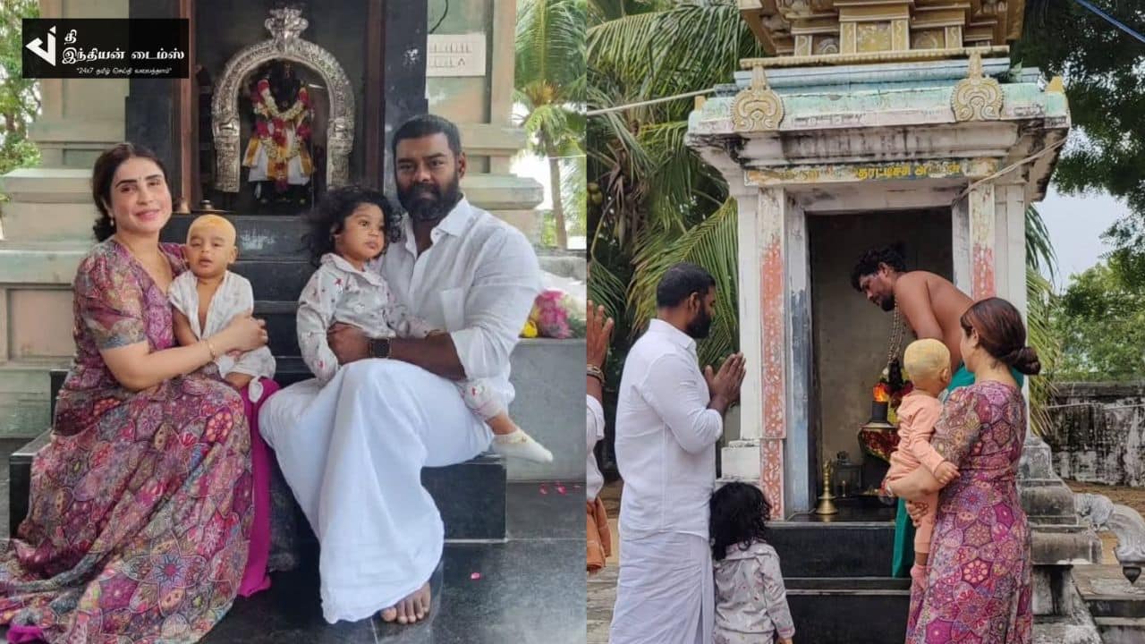 குடும்பத்துடன் மகனுக்கு கோவிலில் மொட்டையடித்த நடிகர் RK சுரேஷ்