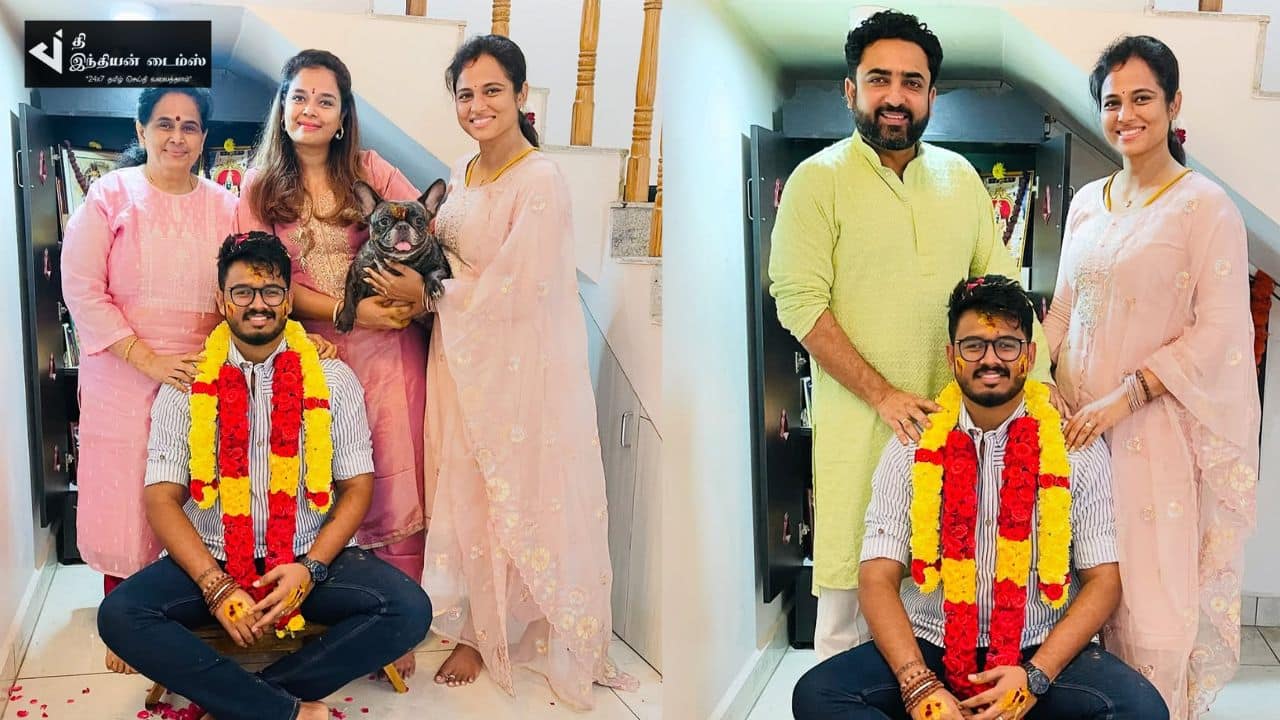 நடிகை ரம்யா பாண்டியன் தம்பி திருமண நலங்கு கொண்டாட்டம்