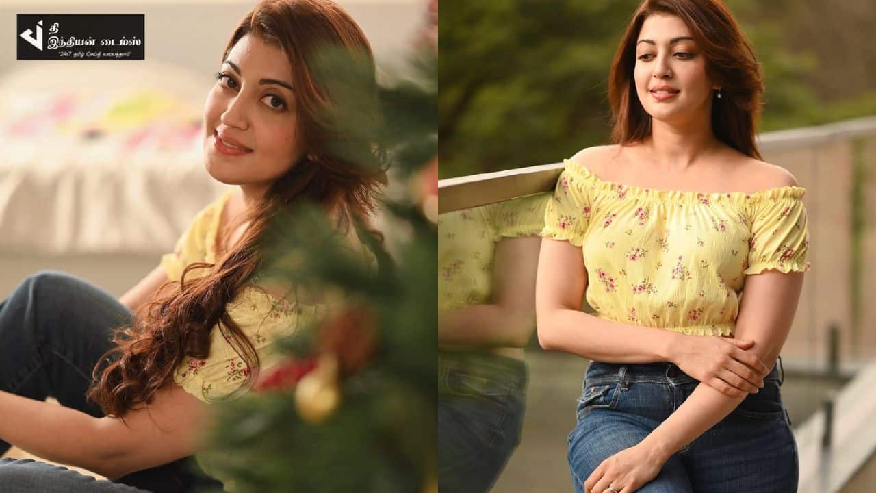 இரண்டு குழந்தை பெற்ற பின்னரும் அழகில் அசத்தும் சகுனி பட நாயகி ப்ரணிதா