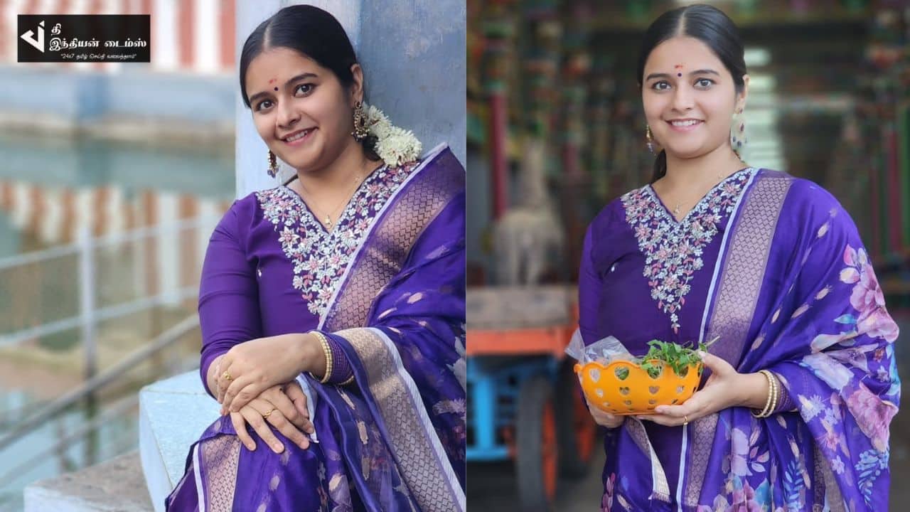 சொந்த ஊர் கோவிலில் சுவாமி தரிசனம் செய்த எதிர்நீச்சல் சீரியல் நந்தினி