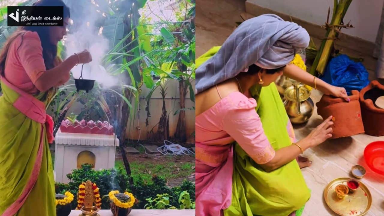 சென்னை 28 பட நடிகை விஜயலக்ஷ்மி பொங்கல் கொண்டாட்டம்